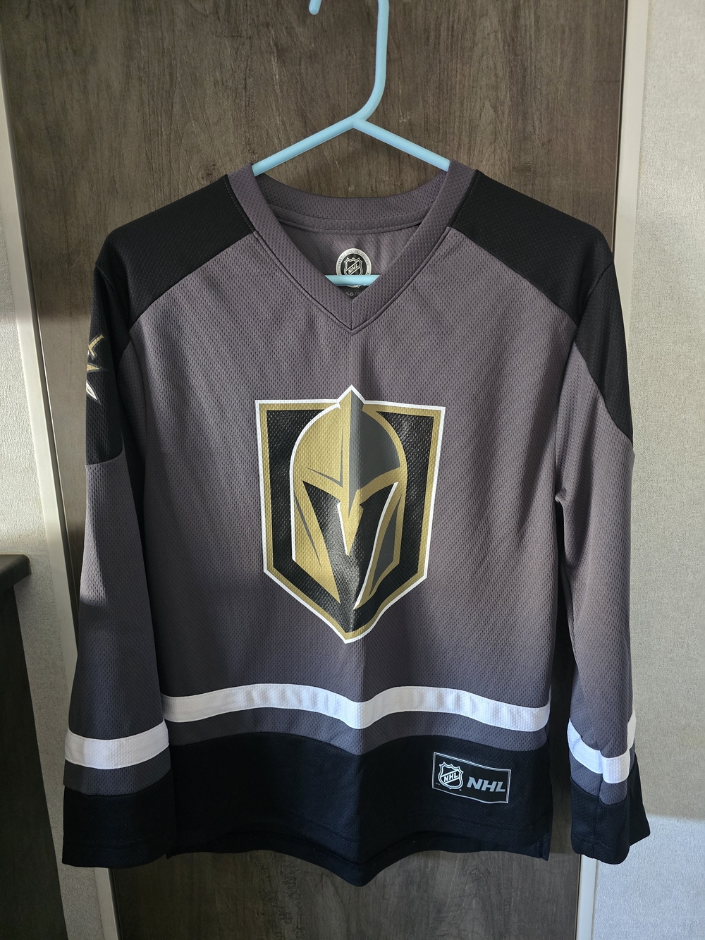 NHL Vegas Golden Knights Gray, Black & Gold V-Neck Jersey Jack Eichel